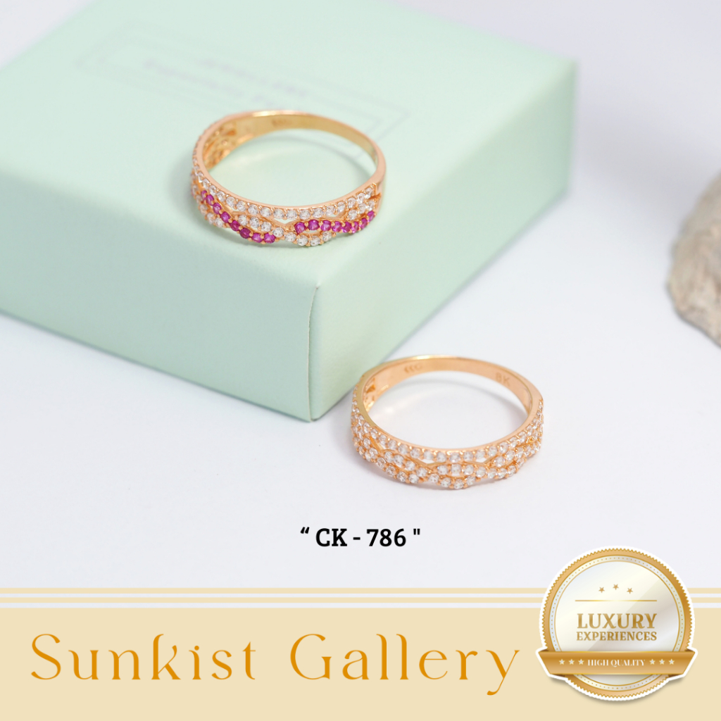 CINCIN WANITA EMAS ASLI MODEL DUA WARNA CANTIK MODEL TERBARU EMAS MUDA KADAR 6K (300) & 8K (375) ADA