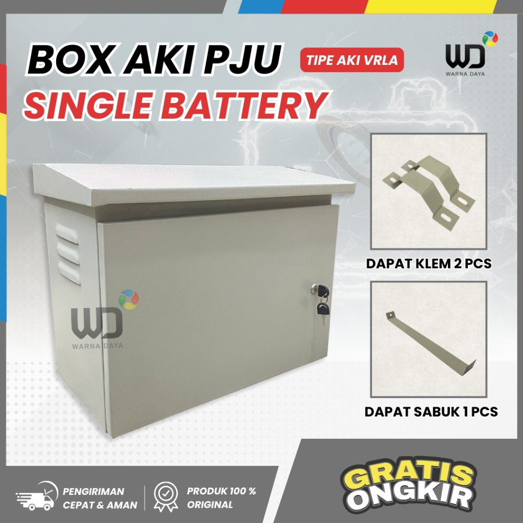 Box Aki untuk lampu jalan PJU tenaga surya finishing powder coating