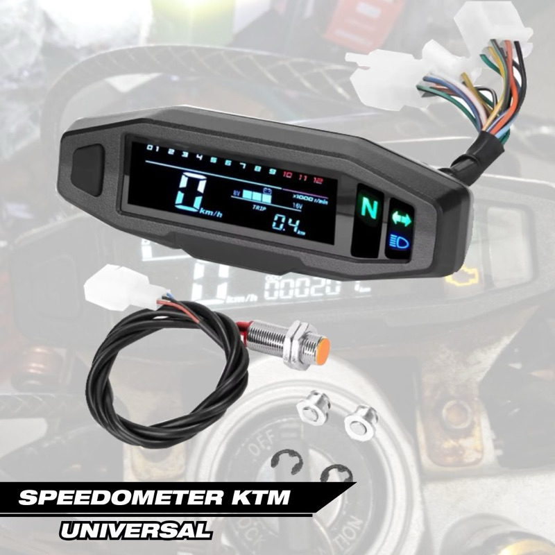 Speedometer Odometer Kilometer Digital Koso Mini Universal untuk Motor KTM SX, KTM XC, dan Lainnya