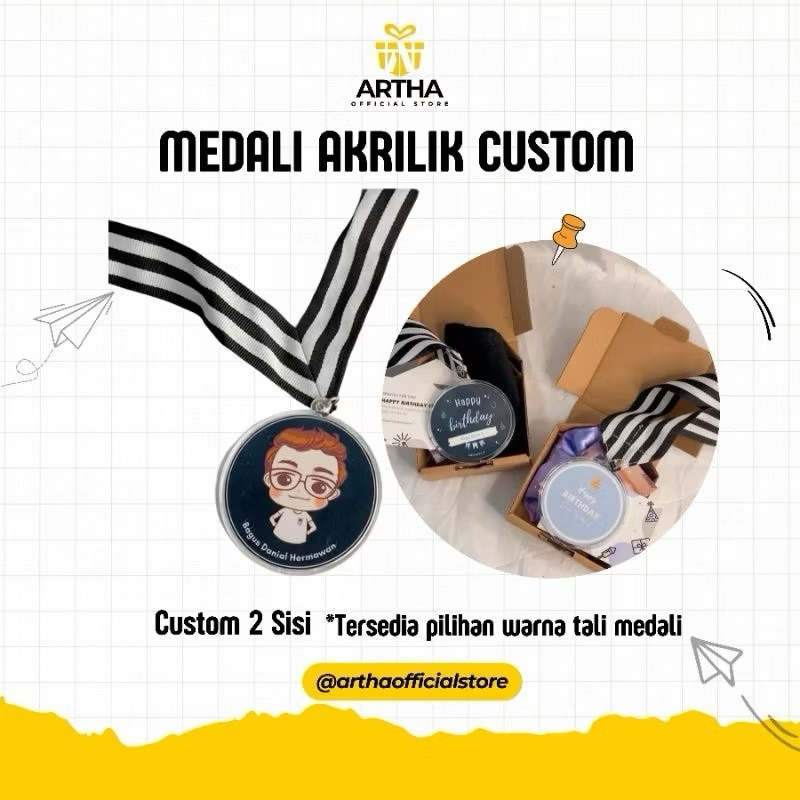 (1 HARI JADI)MEDALI AKRILIK CUSTOM MURAH | HAMPERS MEDALI AKRILIK | MEDALI WISUDA MURAH