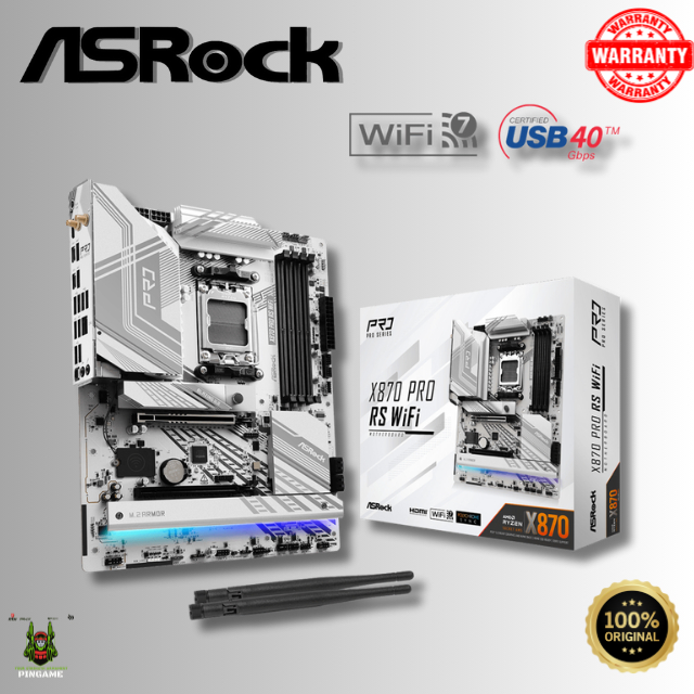 ASROCK MOTHERBOARD X870 PRO RS WIFI | AMD CHIPSET 800 AM5 DDR5