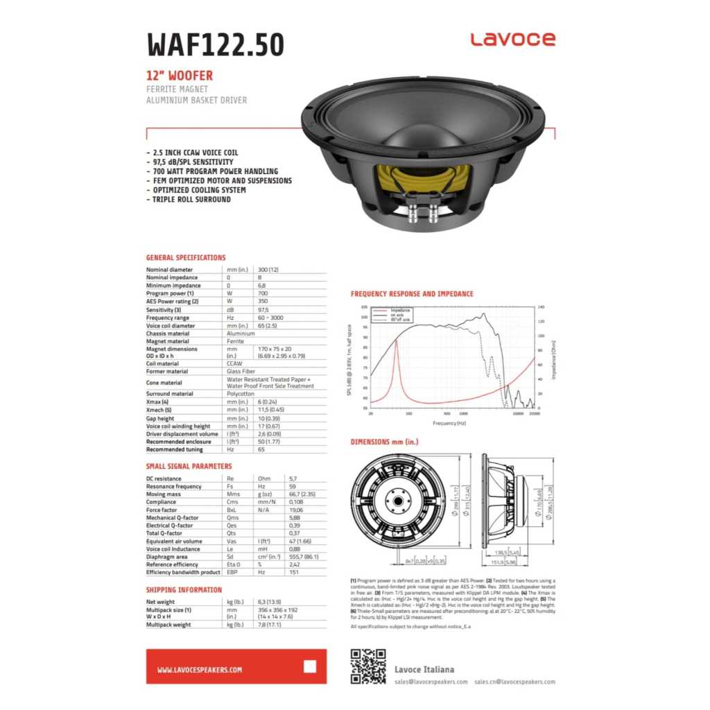 Speaker Komponen LAVOCE WAF 122.50