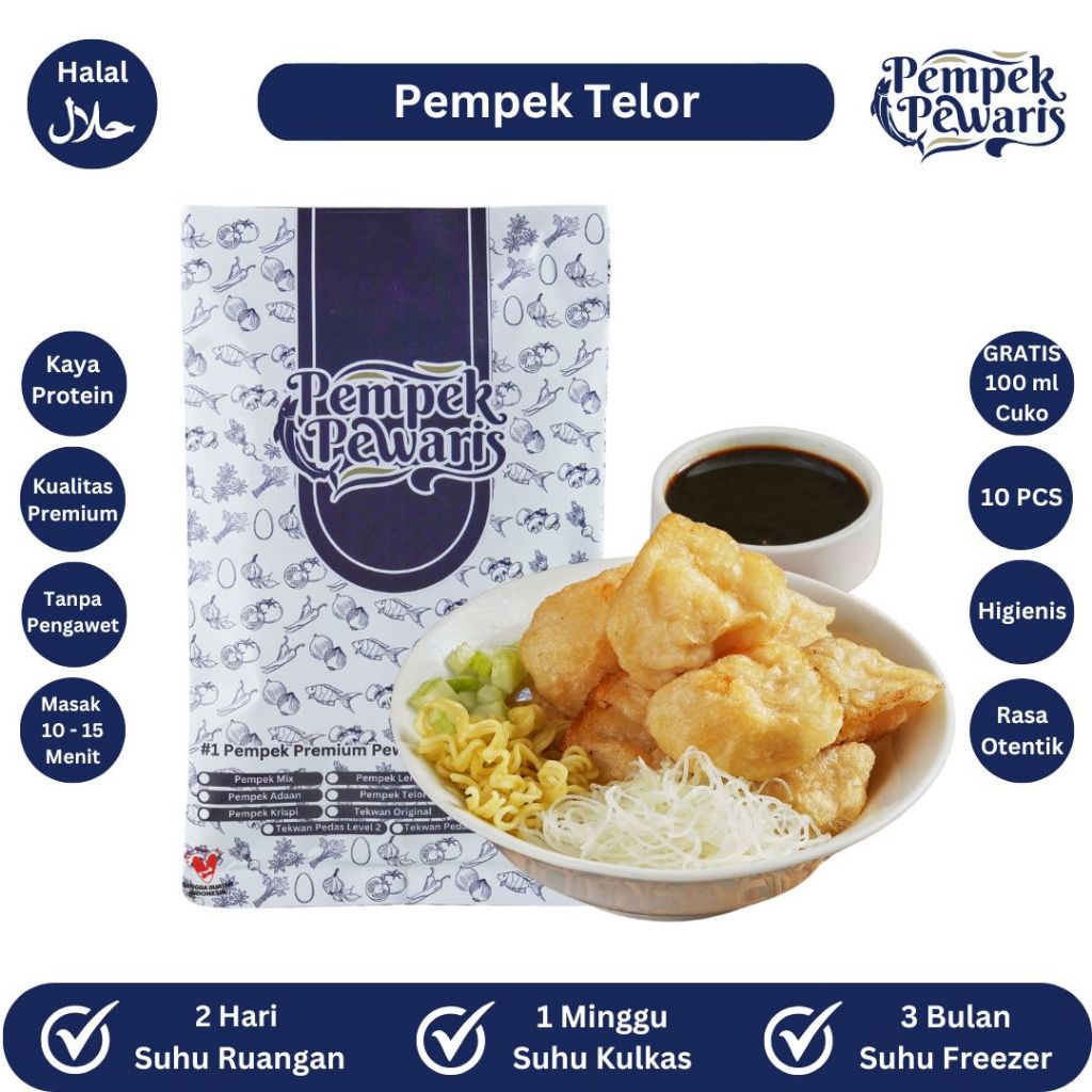 

Pempek Pewaris - Pempek Telor 10 pcs + Cuko 100ml