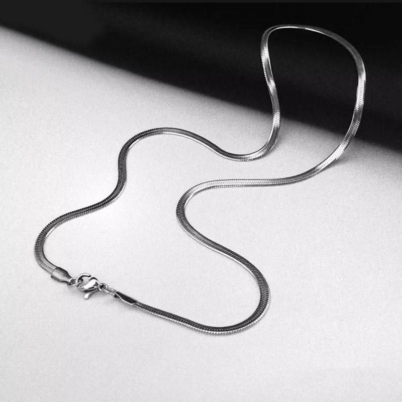 kalung titanium casandra pipih & polos pria/wanita,gelang pria