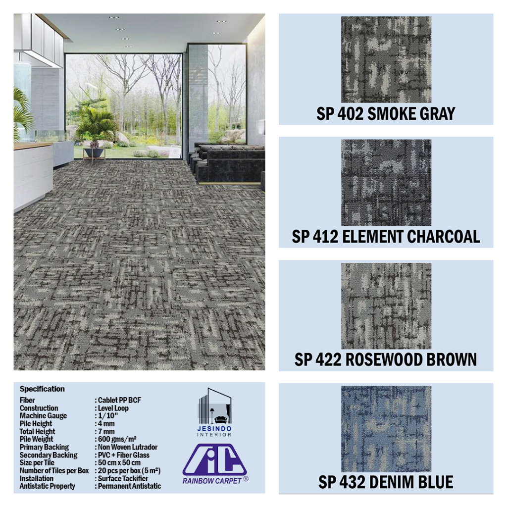 RAINBOW CARPET Karpet Tiles SPACEX Collection | Karpet Kantor, Rumah, Masjid, Gereja, Sekolah