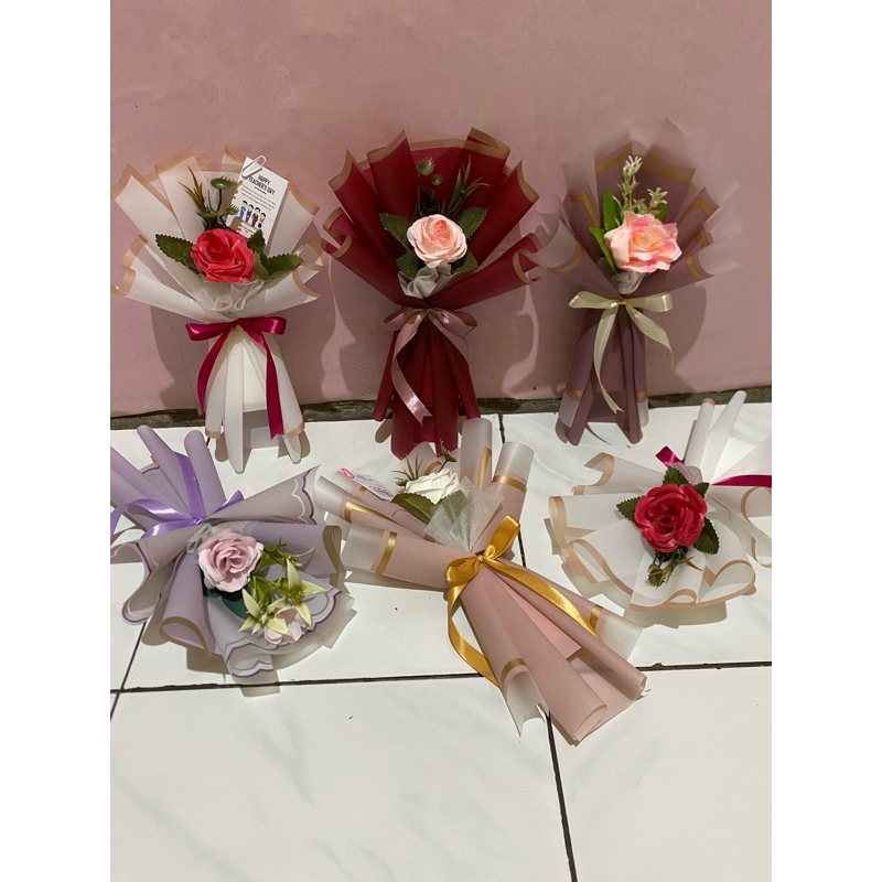 buket single rose - buket 1 tangkai - buket bunga mini