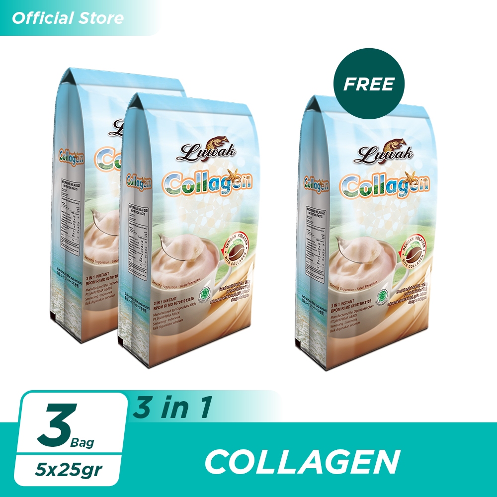 

Buy 2 Get 1 - Kopi Luwak White Koffie Collagen Bag 5x25gr