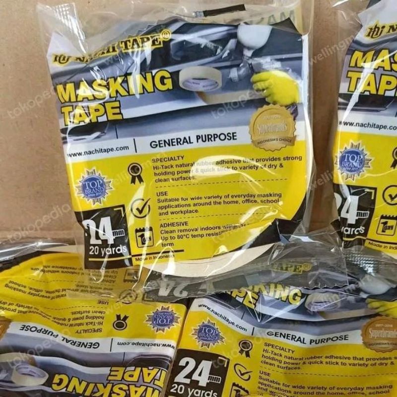 

Masking tape | lakban kertas 1 inch x 20 yard