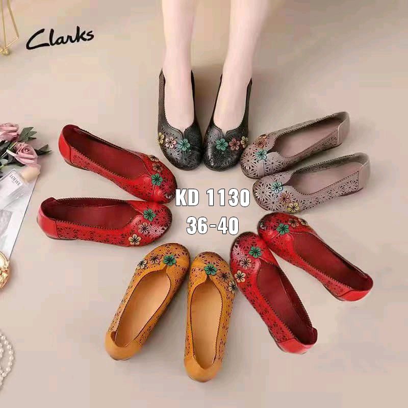 New Sepatu Kulit Clarks KD 1130 / Sendal Wanita / Woman Shoes