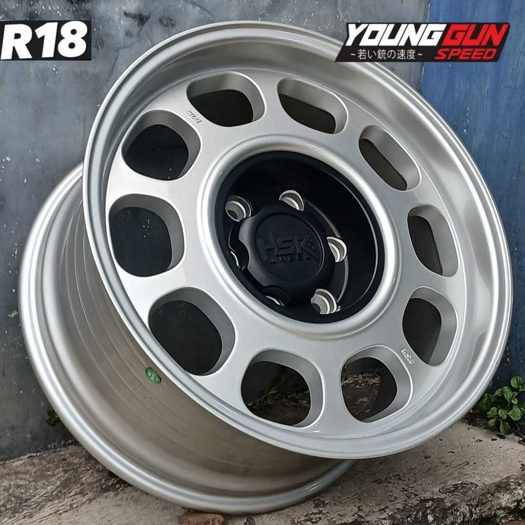 velg racing ring 18 untuk pajero sport fortuner dmax pelek mobil r18 Hsr k l g silver