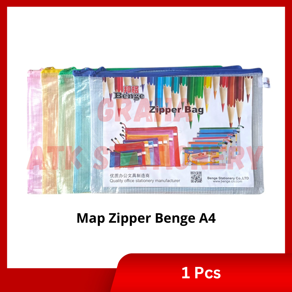 

[1 Pcs] Map Zipper Sleting A4 Benge Murah / Tas Zipper Pocket / Zipper Bag Sleting A4 Benge Murah
