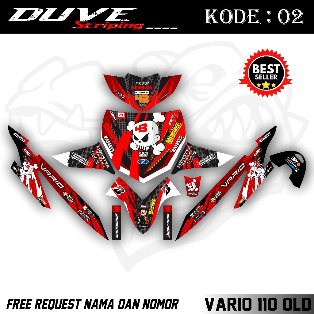 Decal Vario 110 Old Full Body - Stiker Decal Vario 110 Old. DV.02