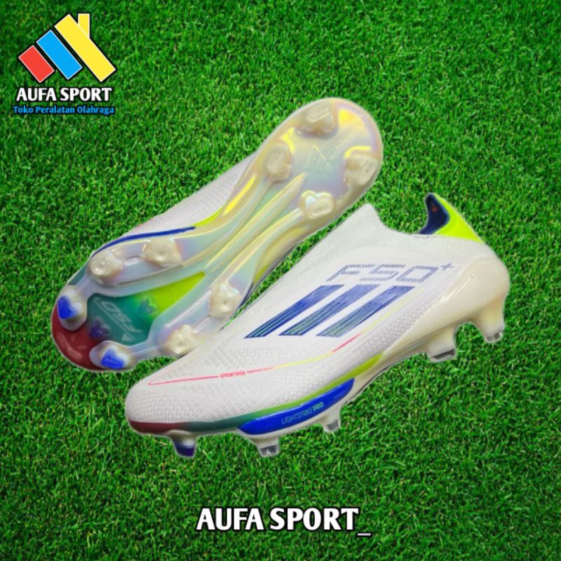 SEPATU BOLA ADIDAS F50+LACELES WHITE BLUE YELLOW FG|SEPATU BOLA ADIDAS ORIGINAL|SEPATU BOLA ADIDAS P