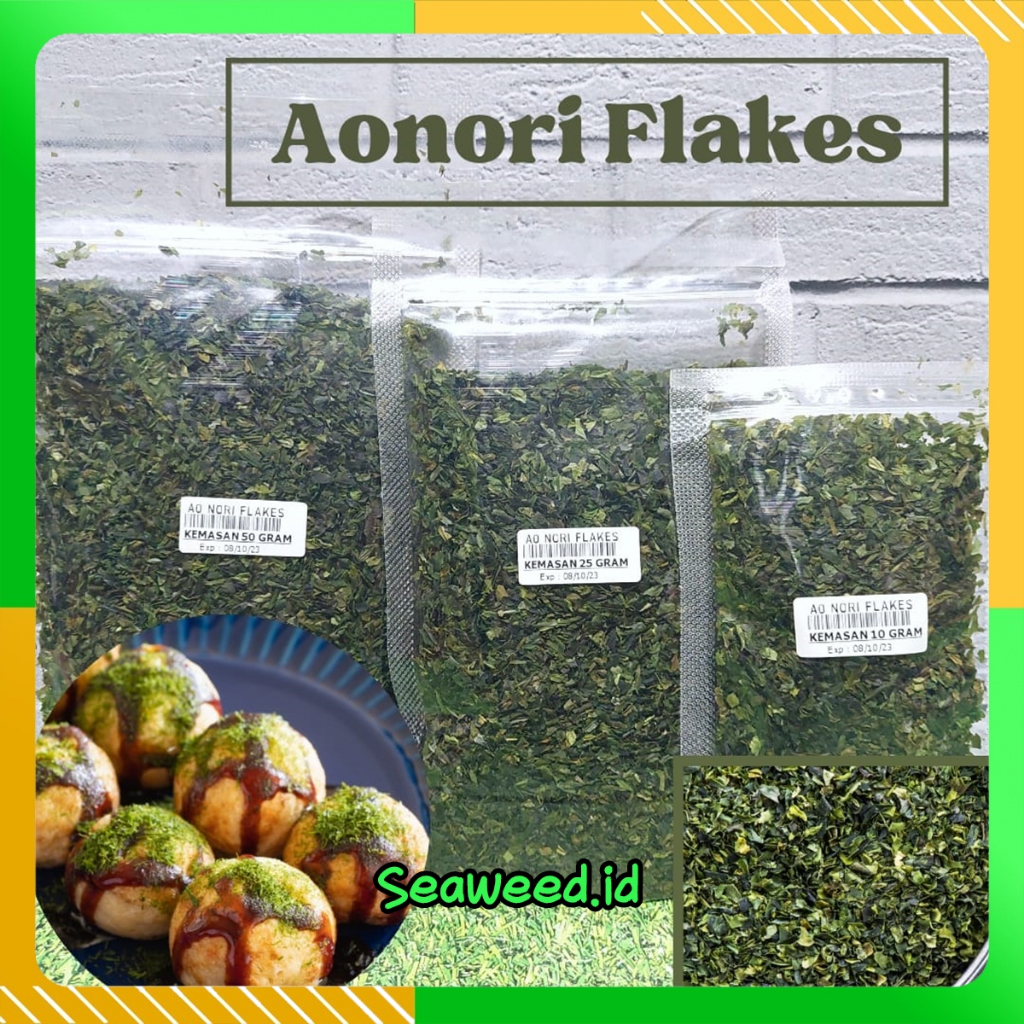 

KIZAMI / AONORI Dried Seaweed | Taburan Takoyaki | Bubuk Nori Seaweed Powder Flake Mentai