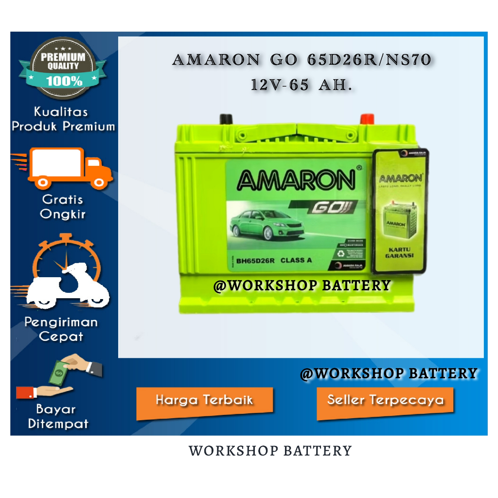 AMARON GO 65D26R / NS70 12V-65 AH.