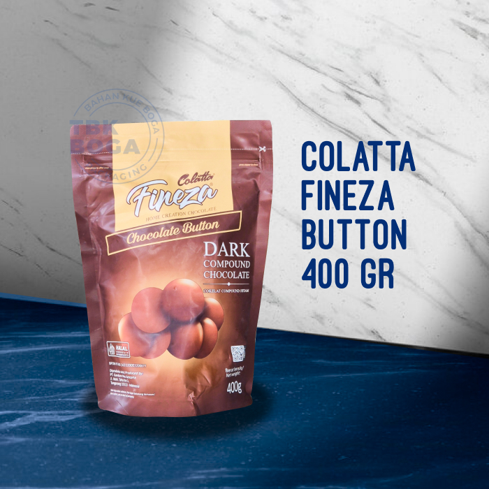 

Colatta Fineza Chip ( 400 gr ) Dark Coklat Button Kancing Topping Colata Compound DCC