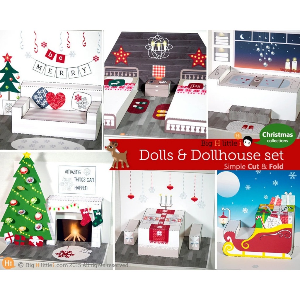 Korean Paper Doll House Christmas Boneka Bongkar Pasang Kertas Baju Bajuan