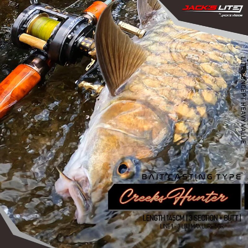 Joran Pancing Baitcasting CREEKS HUNTER 1-3lbs 3 Section