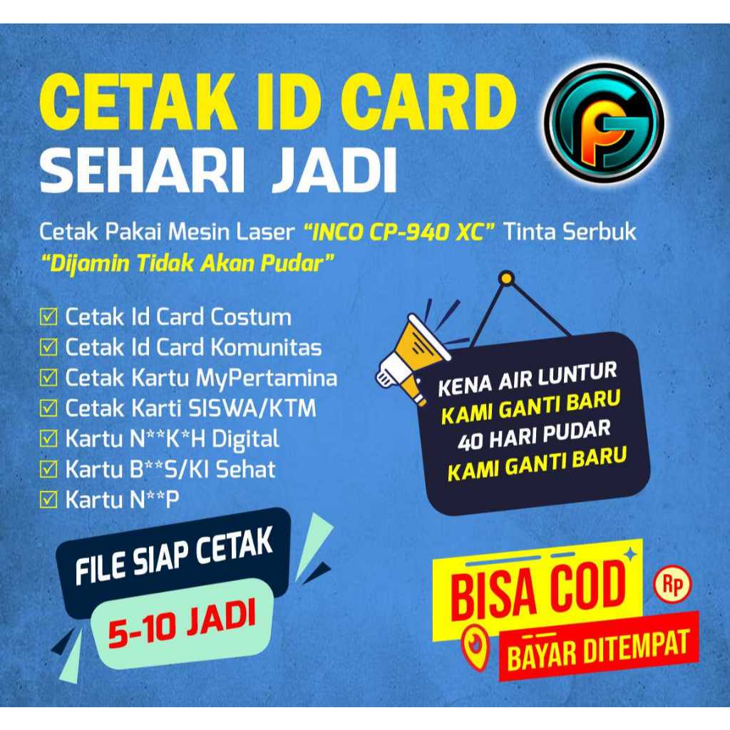 

ID CARD SEHARI JADI / MYPERTAMINA / ID CARD COSTUM / ID CARD KOMUNITAS