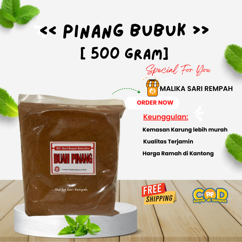 

Pinang Bubuk [ 500 gram] Buah Pinang Bubuk Murni | Jambe Bubuk