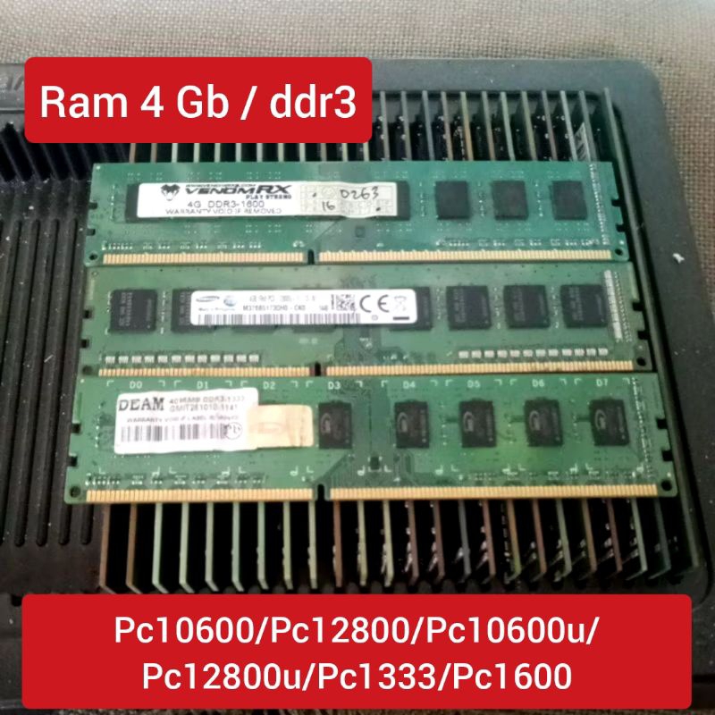 Ram PC 4 GB DDR3 - Ram Komputer 4 gb ddr3 10600 12800 1333