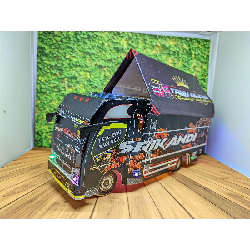 PROMO MINIATUR TRUK OLENG FULL VARIASI LAMPU TERPAL SRIKANDI MINIATUR/TRUCK OLENG KAYU JUMBO 30CM
