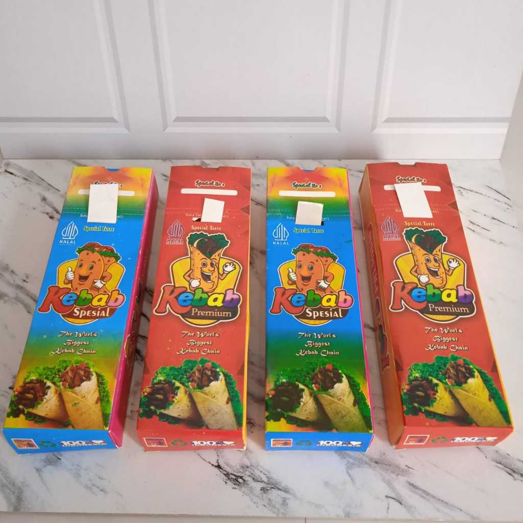 

300 Lembar wadah kebab premium / Dus kebab bentuk kotak premium