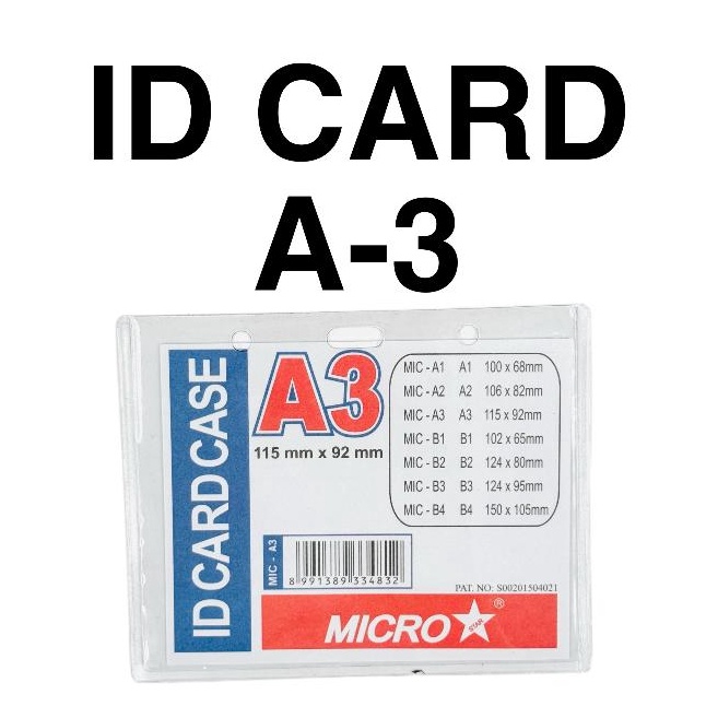 

Best Style DAPAT 2 PCS Plastik Name Tag ID Card Holder Tidur Horizontal A3 115 x 92 MM Bagus Tebal