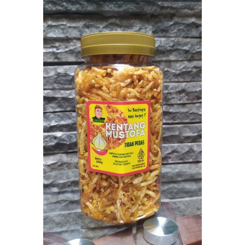 

Keripik Kentang Mustofa Rasa Tidak Pedas Kemasan Toples 200gr