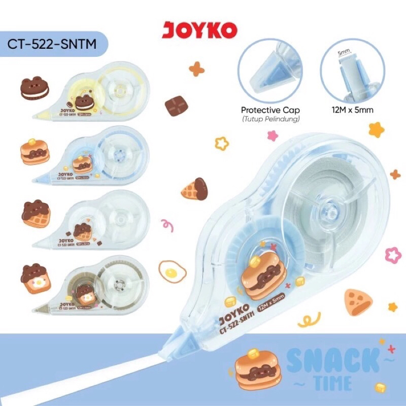 

12 Pcs!! TIPE-X KERTAS JOYKO 522-Snack Time CORRECTION TAPE JOYKO