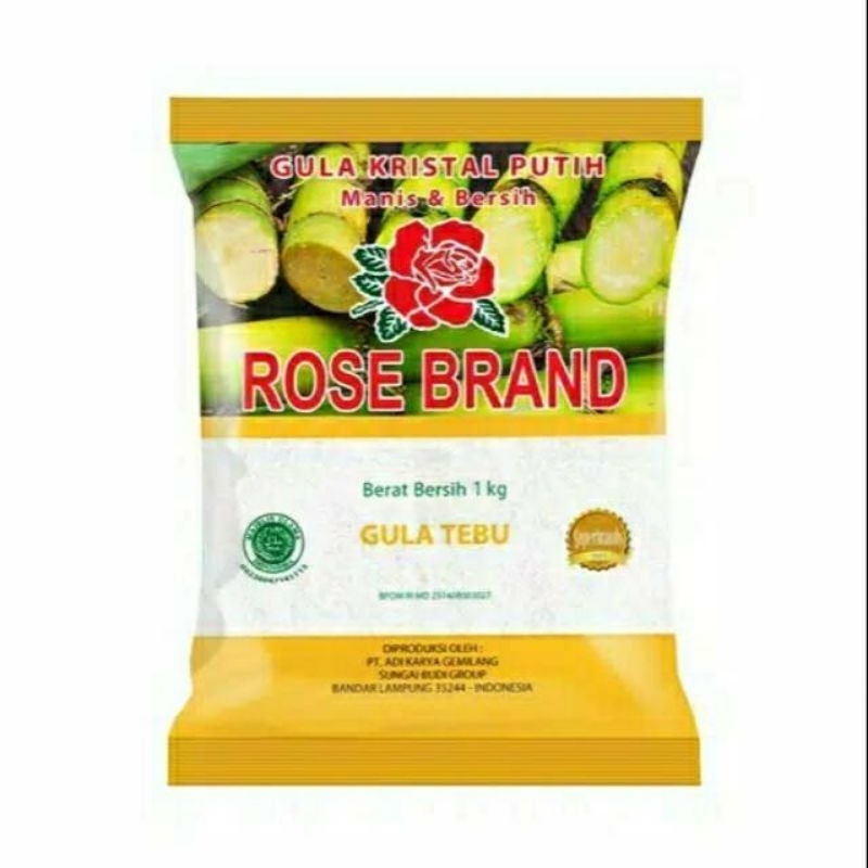 

ROSE BRAND Gula Pasir kuning dan hijau Premium kemasan 1 kg