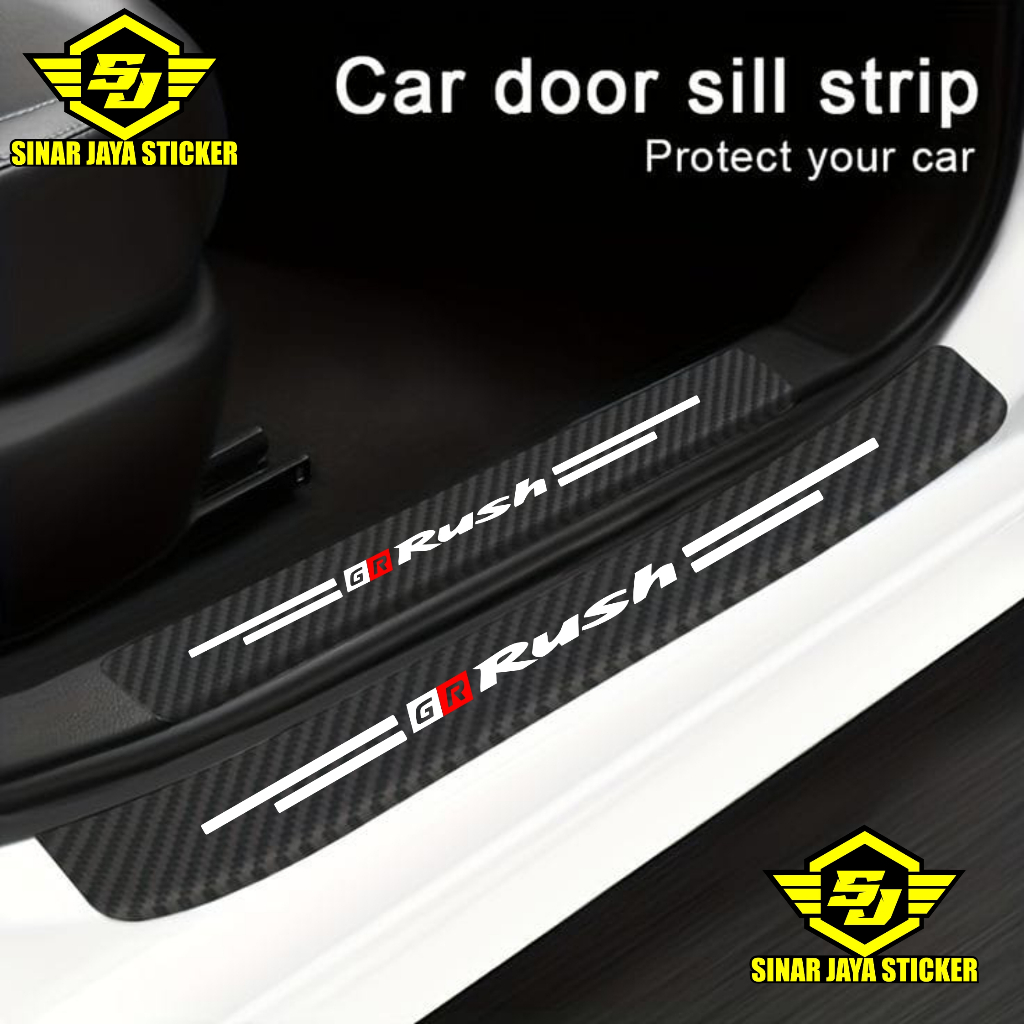 stiker karbon pelindung pintu mobil TOYOTA GR RUSH stiker cuting pijakan kaki terbaru