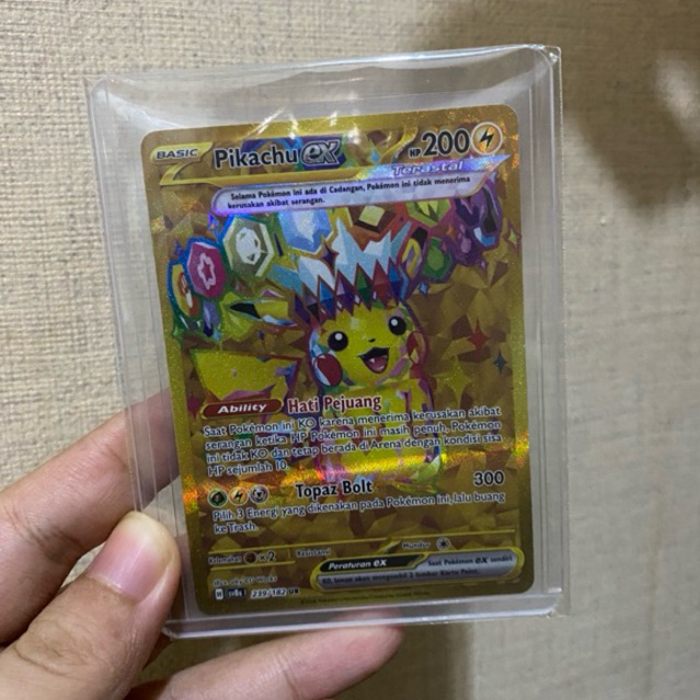 Pikachu Ex UR Terastal Sv8s 239/182 Kartu Pokemon Kilat Rasi TCG Indonesia