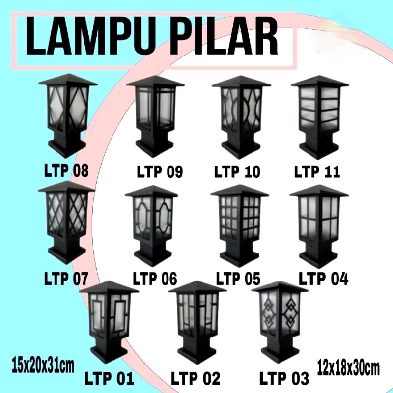 Lampu pilar Pagar Lampu Hias Taman