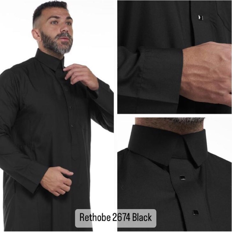 Jubah Rethobe Black (2674)