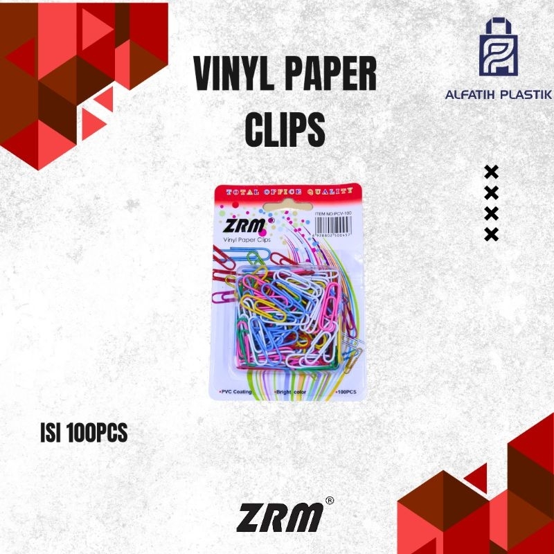 

vinyl paper clip warna / klip kertas PVC zrm pcv 100 isi 100pcs