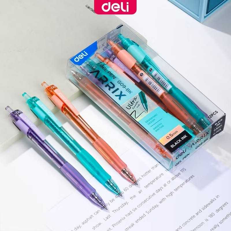 

DELI - EG09-Bk Pulpen Cetek 0.5mm Tinta Hitam / Retractable Ballpoint / Pulpen anak sekolah