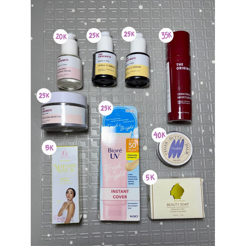 The Originote Hyalu-C Serum Moisturizing Hyalucera Nivea UV Tinted Sunscreen SPF 50 Ceratinol Madame