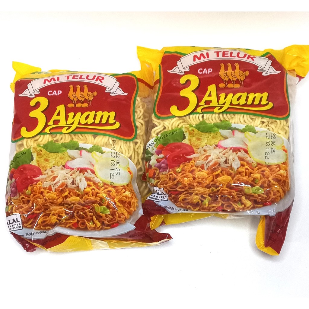 Mi Telur Cap 3 Ayam isi 2 Keping / Mi Telur / Mie 3 Ayam 110gr