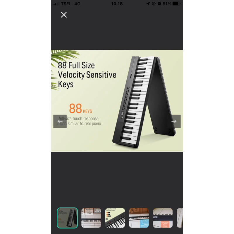 Piano Lipat Merk Donner 88 keys