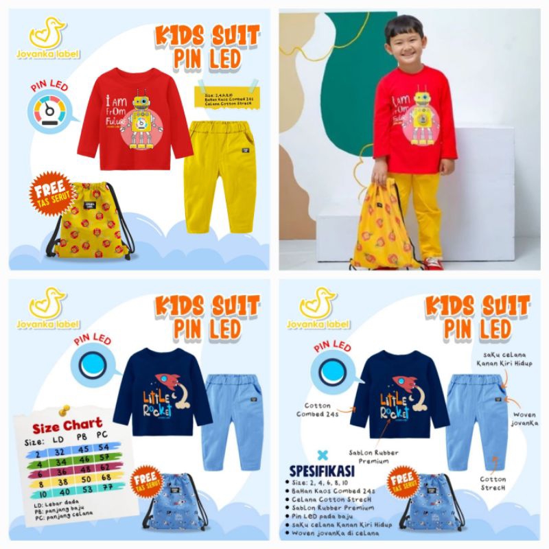 SET KIDS SUIT PIN LED JOVANKA LABEL