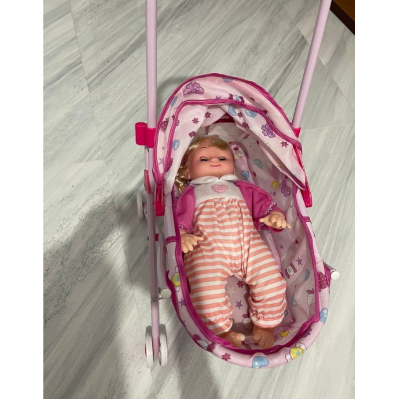 Mainan Stroller Bayi + Boneka Barbie / Trolley second