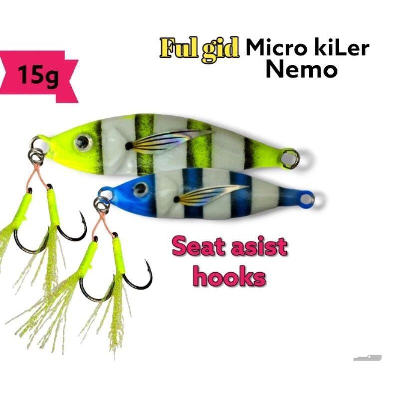 umpan microjig gid/menyala dalam gelap 15g micro kiler umpan casting jigging menyala 15g