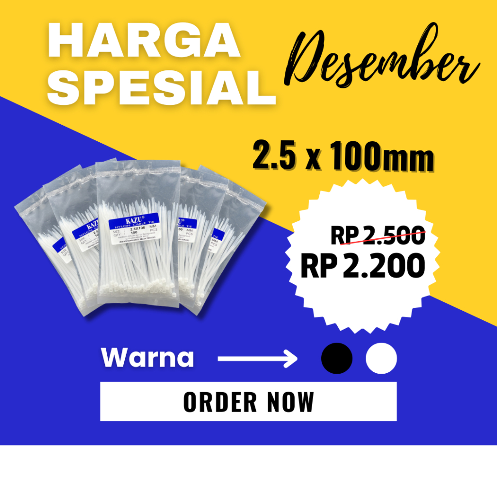 Kabel Ties 10cm isi 100pcs Cable Ties 10cm Hitam