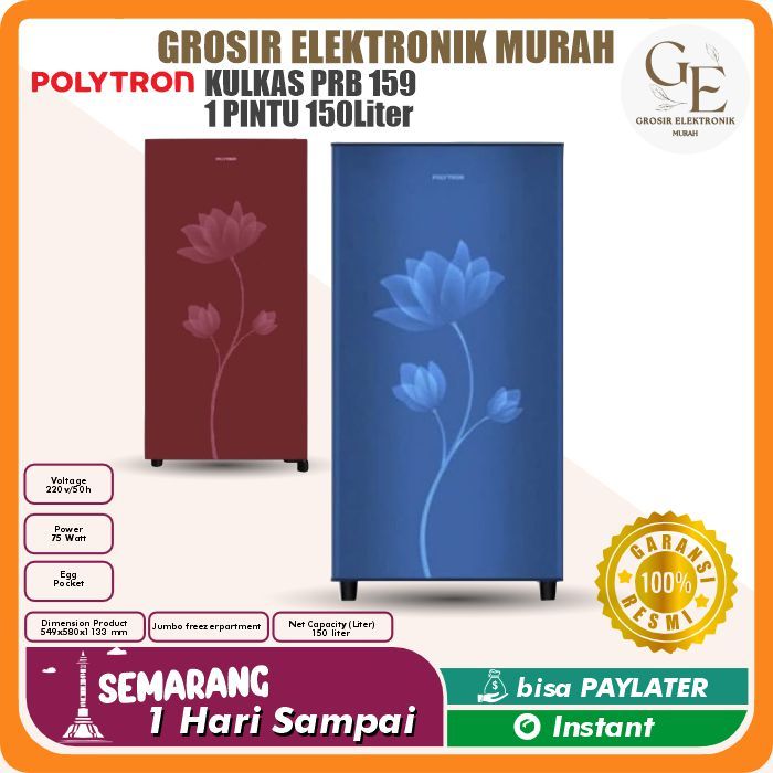 KULKAS POLYTRON PRB 159 LEMARI ES 1 PINTU PRB159 PRB 159 B