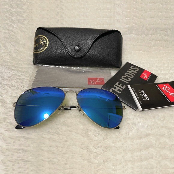 Rayban aviator large metal mirror ori - Biru