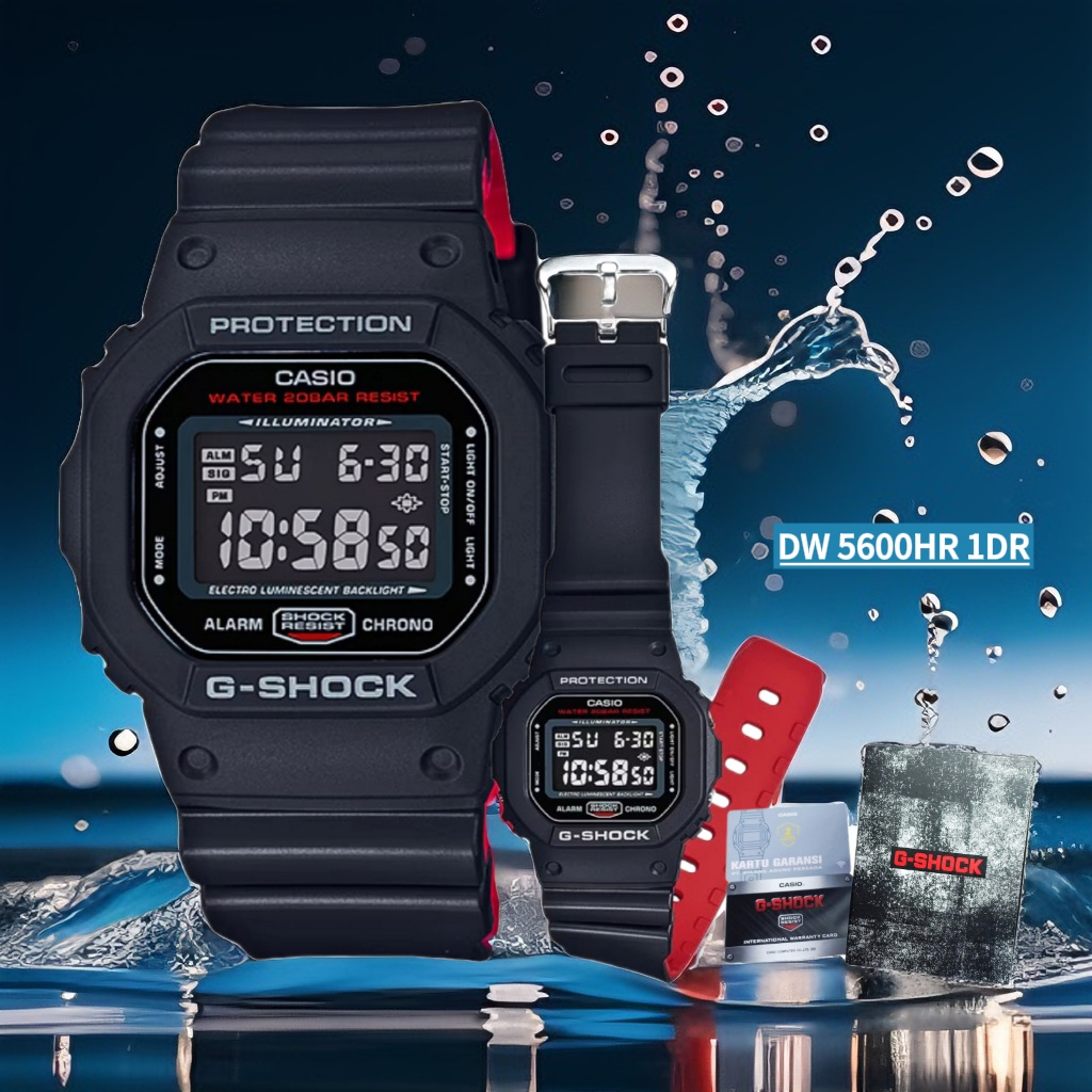 CASIO G-SHOCK DW-5600HR-1DR JAM TANGAN DIGITAL PRIA ORIGINAL GARANSI RESMI
