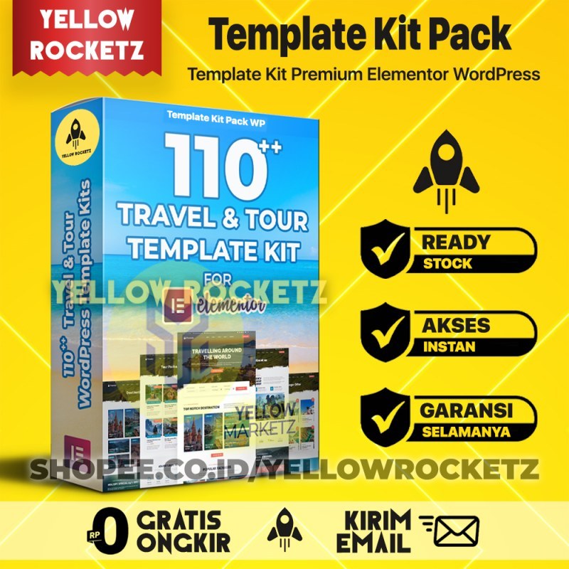 110+ TEMPLATE TRAVEL & TOUR -  Template Kit Layout Website Tur TEMPLATE KITS ELEMENTOR WORDPRESS