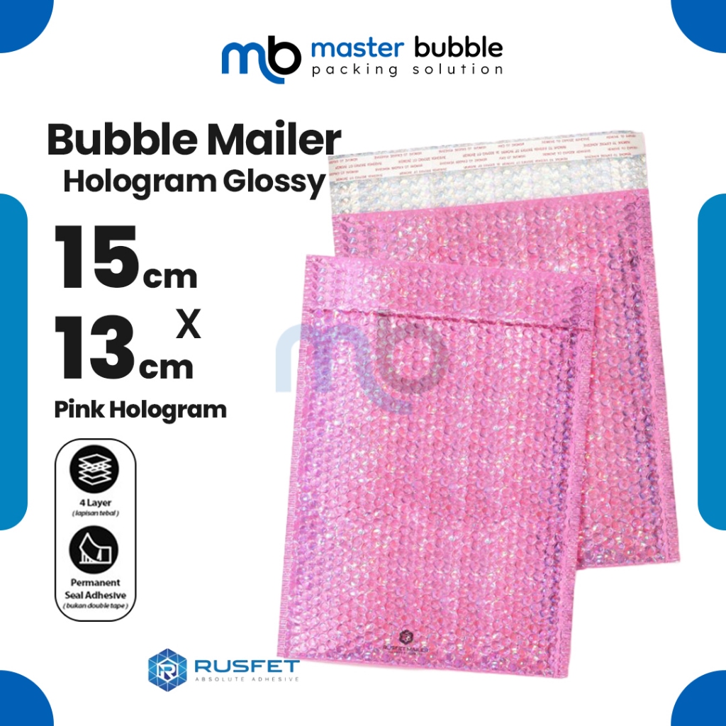 

Amplop Envelope Bubble Mailer Pink Hologram 15 x 13 cm Security Bag Mailer Rusfet Harga Ecer Satuan