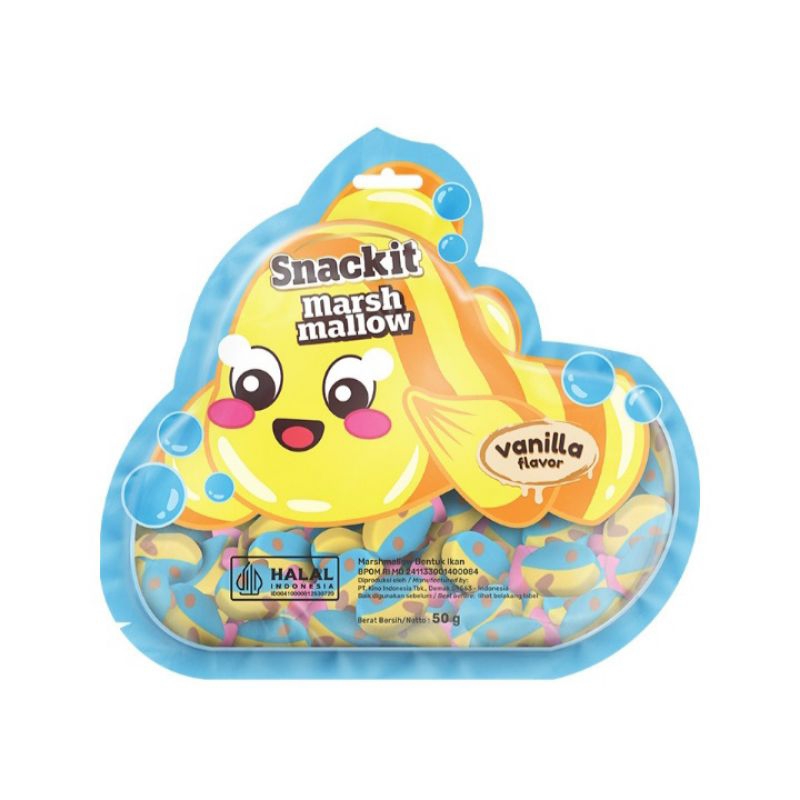 

snackit marshmallow fish vanilla 50gr